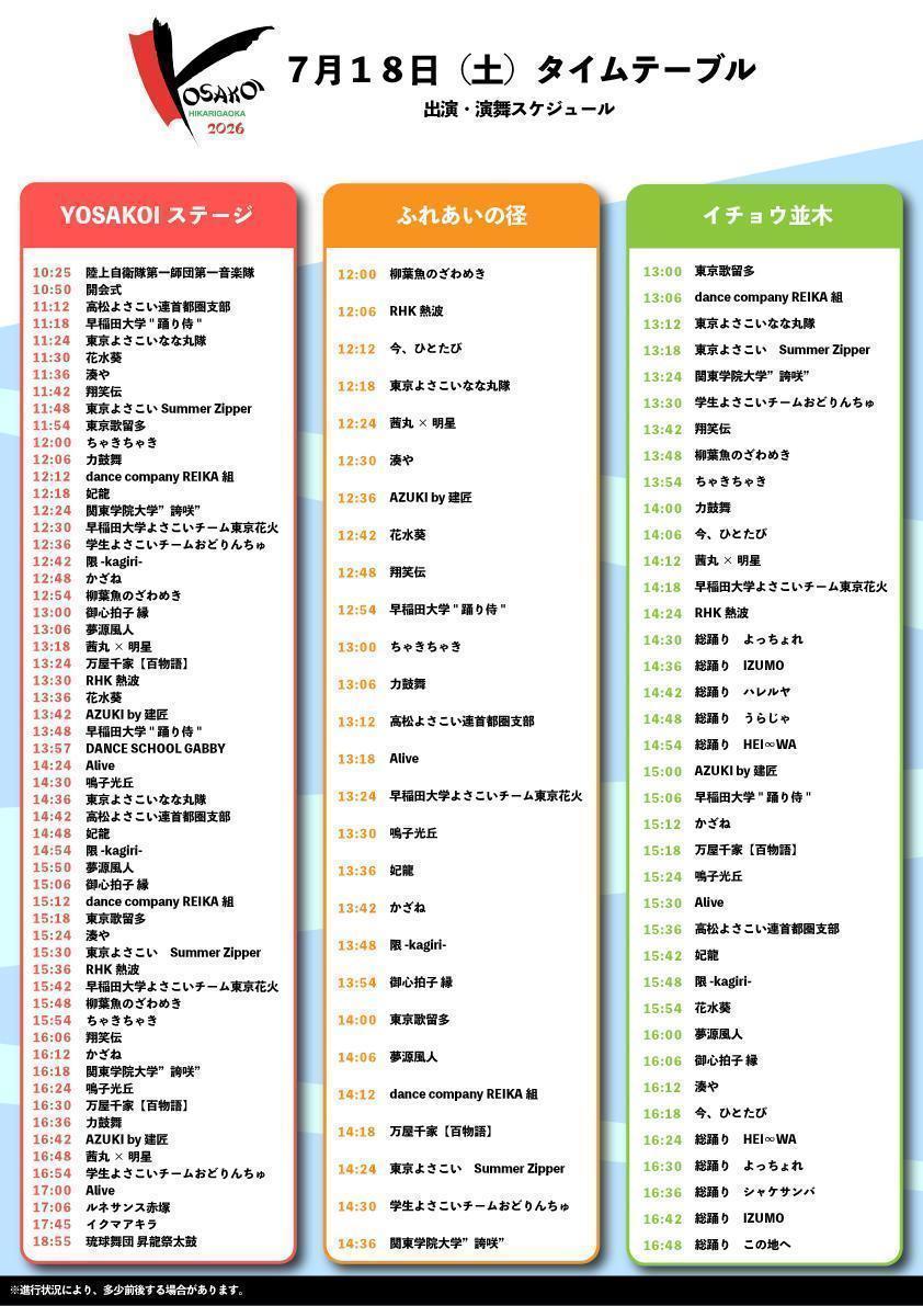 （開催直前！）どこよりも早い【よさこい祭りin光が丘2026】情報！！！＝その２＝ 2