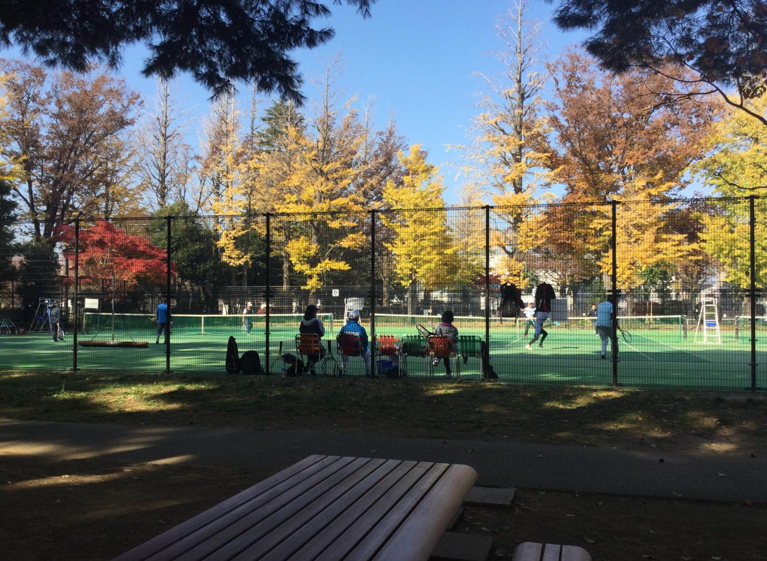 紅葉の下のテニス 最高！ 1