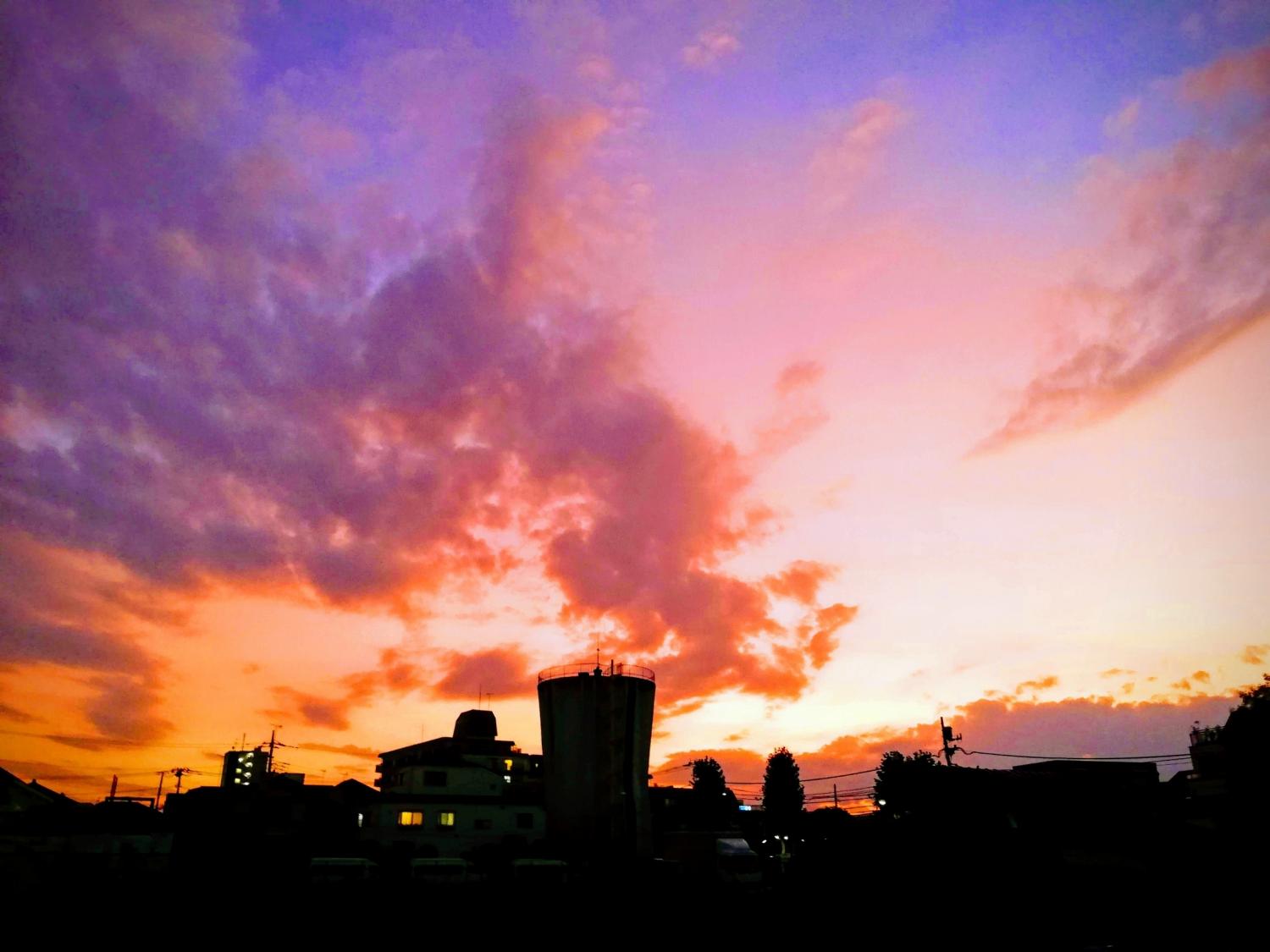 上石神井南町の夕焼け 画像