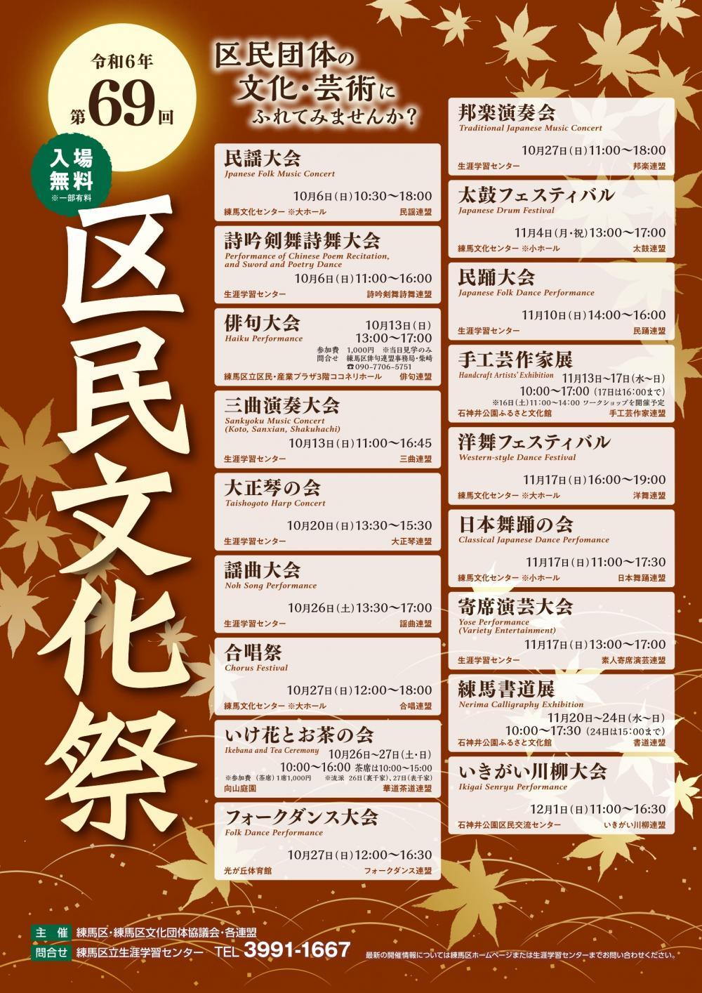 【終了しました】第69回区民文化祭
