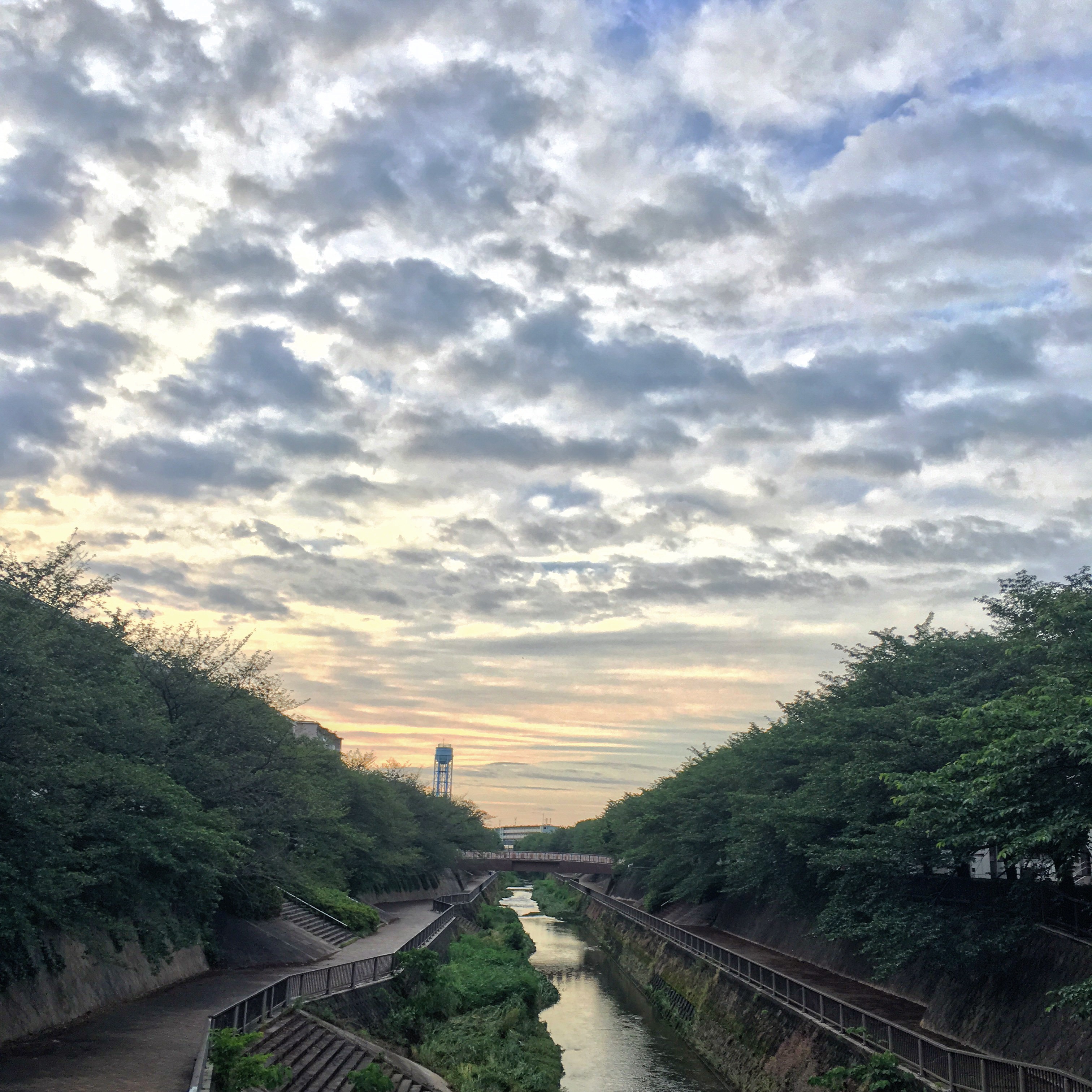 平成みあい橋からの朝焼け 画像