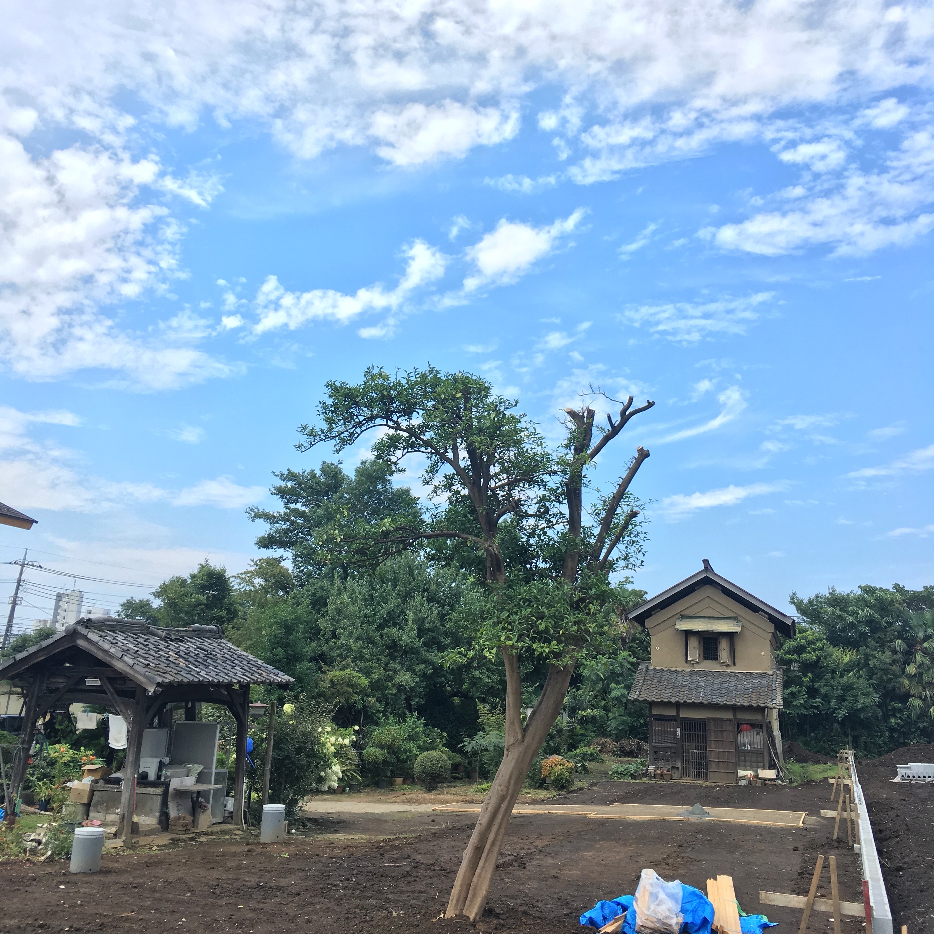 蔵と井戸のある風景